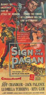 1940s 50s Sign of The Pagan Movie Ad Jeff Chandler