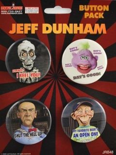 Jeff Dunham Achmed Walter Peanut Bubba Button Pack New