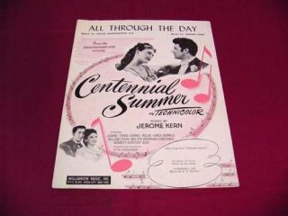 1946 All Through The Day Jerome Kern Piano Sheet Music