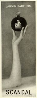 1931 Ad Jeanne Lanvin Perfumes Toiletries France Scandal Scent Bottle