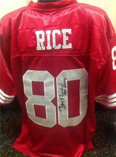 Jerry Rice Signed 49ers Red Throwback Jersey Rice Hologram