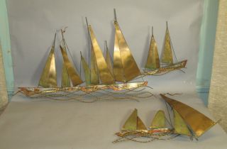 Pair of Matching Curtis Jere Boats as Wall Sculptures C 1970s