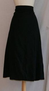 Eileen Fisher Black Wool Stretch Skirt Large L