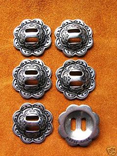 Jeremiah Watt Slotted Stainless Conchos 1 1 2 4 Saddle Chaps Chinks