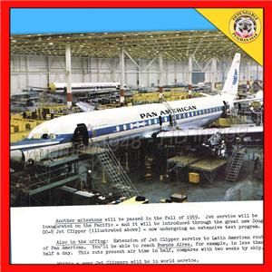 PAN AM AIRWAYS AIRLINE 1959 NEW BOEING 707 & DOUGLAS DC 8 ILLUSTRATED