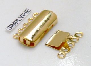 Strand Box Rectangle Gold Plated Clasps 2 Sets 19mm