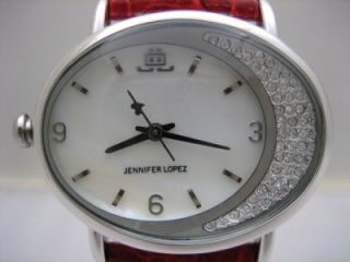 New Jennifer Lopez Women Crystal Pearl Dial Watch 40mm JL2065MPRD