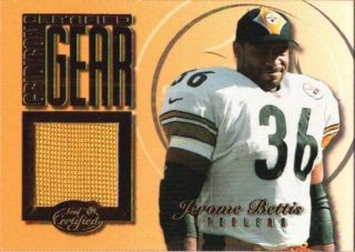 JEROME BETTIS 1999 LEAF CERTIFIED RARE GAME USED/WORN JERSEY #079/300