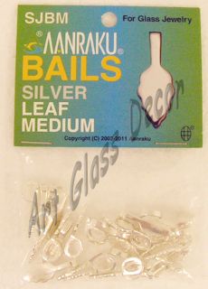 25 AANRAKU Medium Silver Plated Dichroic Jewelry Bails