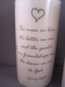 Lot of 3 White Friendship Poem Candles Emerson Steveson