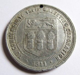 1911 King George V Queen Mary 1911 Coronation Medallion Token