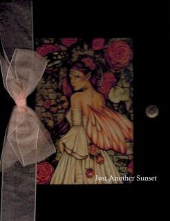 Jessica Galbreth Velvet Journal Vintage Rose Fairy Faery Diary Peach
