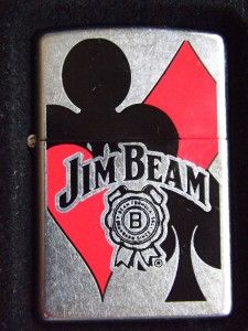 Zippo Jim Beam Whiskey Playing Cards Lighter Poker Player Xmas