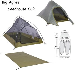  Big Agnes Seedhouse SL2 SUPERLIGHT Tent + FOOTPRINT Jerry 408 834 8427
