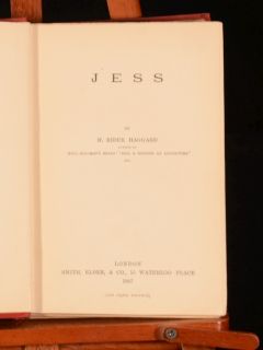1887 Jess H Rider Haggard First Edition