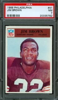 1966 Philadelphia Gum #41   Jim Brown   PSA 7    Cleveland Browns HoF