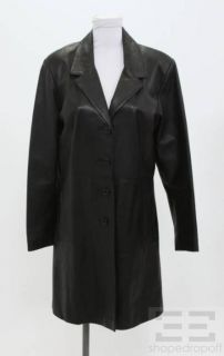 Florence House of Leather Black Leather Button Front Jacket Size