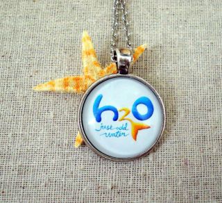H20 Just Add Water Mermaid Inspired Logo Pendant Necklace Silver 18