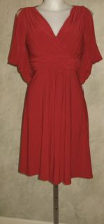 Jessica Howard Red Jersey Split Shoulder Dress Sz 10P $99