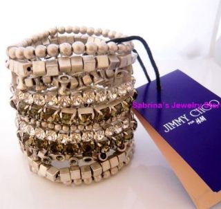  Jimmy Choo for H M Muti Layer Crystal Bracelet NEW WITH TAG Limited
