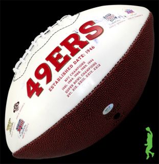  FRANCISCO 49ERS TEAM SIGNED WILSON NFL FOOTBALL JIM HARBAUGH SMITH COA