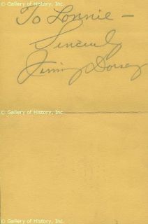 Jimmy Dorsey Autograph Note Signed