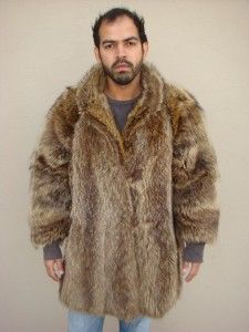 Real Coyote Wolf Fox Raccoon Plush Fur Coat Pelz Ladies Men Collar