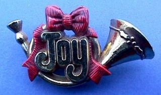  French Horn Costume Jewelry Christmas Holiday Lapel Pin Brooch