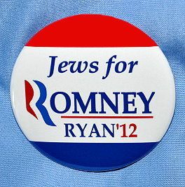 Jews for Mitt Romney President Paul Ryan VP 2012 Button Pin Tea Party