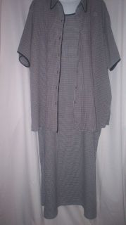Joanna Plus Size 3X 2 PC Black White Checkered Dress Set