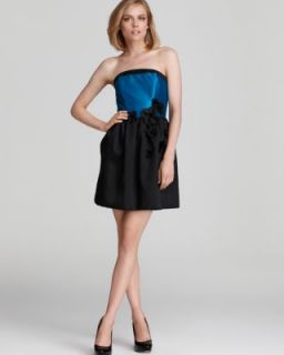 Jill Stuart New Blue Twill Rosette Convertible A Line Cocktail Dress 2