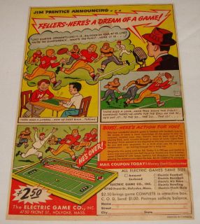 1947 Jim Prentice Electric Football Color Ad