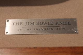 Franklin Mint Jim Bowie Knife in Glass Case