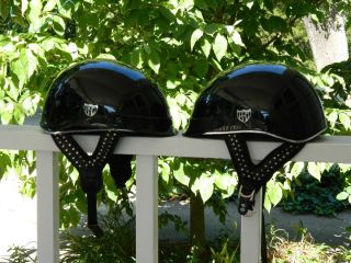 Matching set Harley Davidson Trespasser Half Helmets with studded