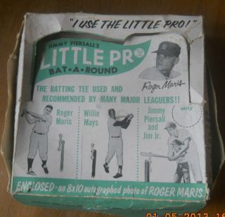 Vintage 1960 Jim Piersalls Little Pro Batting Tee Roger Maris Willie