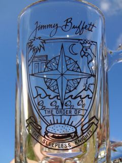 Jimmy Buffett The Sleepless Knights Heavy Glass Beer Mug Stein Rare