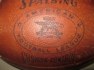  Official Early AFL Cushion Control Game Used Joe Foss Football