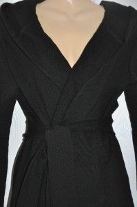 New Womens Lucky Brand Hooded Jingo Cardigan Sweater Jacket Black Size