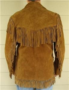 60s Vintage Jo O Kay Fringed Western Split Cowhide Suede Leather