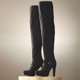 NIB Sexy Jennifer Lopez Lucille Over The Knee High Heel Boots Black