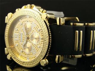 New Mens JoJo Jojino Joe Rodeo Gold Rubber 25 Diamond Watch