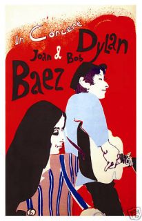 Bob Dylan Joan Baez at New York Concert Poster Circa 1965