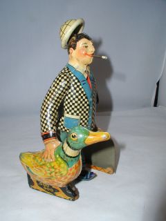 Joe Penner His Walking Duck Salesman Marx Wind Up Toy Tin Vintage 20 D