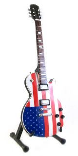 Miniature Guitar Joe Perry Gibson Les Paul US Flag Custom Signature
