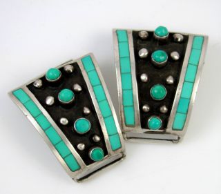   Sterling Silver Turquoise Inlay Watch Bands Signed JOBETH MAYES J AX