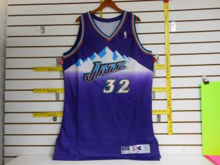 57 SG Karl Malone #32 Utah Jazz Jersey Autographed w/Letter Size 52