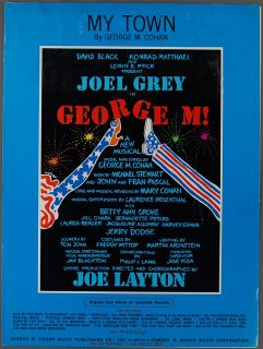 George M Sheet Music My Town Cohan Joel Grey 1968