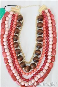 Calypso St Barth Target Multi Strand Necklace Coral