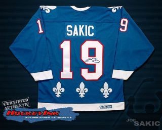 Joe Sakic Quebec Nordiques Signed CCM Blue Jersey