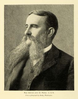 1895 Print John George Walker Portrait Confederate General American